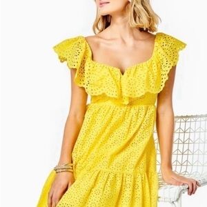 Lilly Pulitzer Asteria Dress in Resort Yellow Daisy Dreams Eyelet